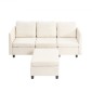 VEVOR Modular Sectional Καναπές, 3θέσιος Modular Καναπές με Κρυφό Αποθηκευτικό Καναπέ, Cloud Sectional Καναπές με Ottoman & High Rebound Sponge, Μασίφ ξύλινο πλαίσιο με επένδυση Καναπές για σαλόνι, υπνοδωμάτιο, μπεζ