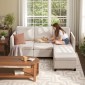 VEVOR Modular Sectional Καναπές, 3θέσιος Modular Καναπές με Κρυφό Αποθηκευτικό Καναπέ, Cloud Sectional Καναπές με Ottoman & High Rebound Sponge, Μασίφ ξύλινο πλαίσιο με επένδυση Καναπές για σαλόνι, υπνοδωμάτιο, μπεζ
