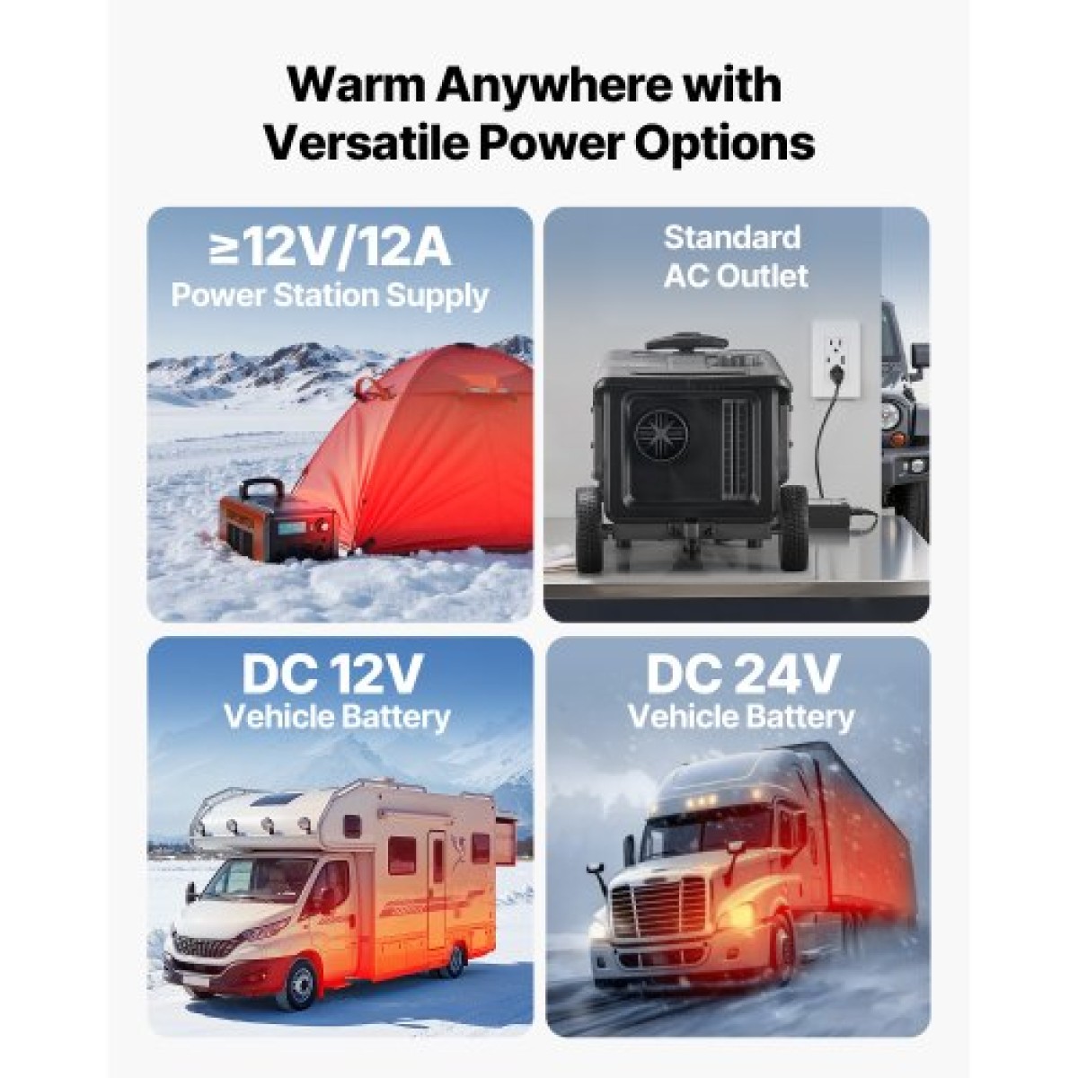 VEVOR Diesel Heater, 5-8KW, DC 12V/24V, All in One Portable Diesel Air Heater with Bluetooth APP Control, Remote Control and LCD Screen, Trolley Design, 5 L Fuel Rezer for Trucks, Vans, RVs, Campers