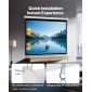 VEVOR Manual Projector Screen, 1829 mm 4:3 4K 1080 HD Retractable Pull Down Screen Projector, Wall Mounted Movie Projection with Pull Rope, Portable Display Projetoin for Family Home Office Theatre