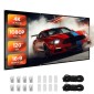 Οθόνη VEVOR Projector Screen 3048 mm 16:9 4K 1080 HD Projection Screen, Wall Mounted Projection Dispaly Projector με 8 άγκιστρα και ταινίες διπλής όψης, φορητός καμβάς Moive για Family Home Office Theatre