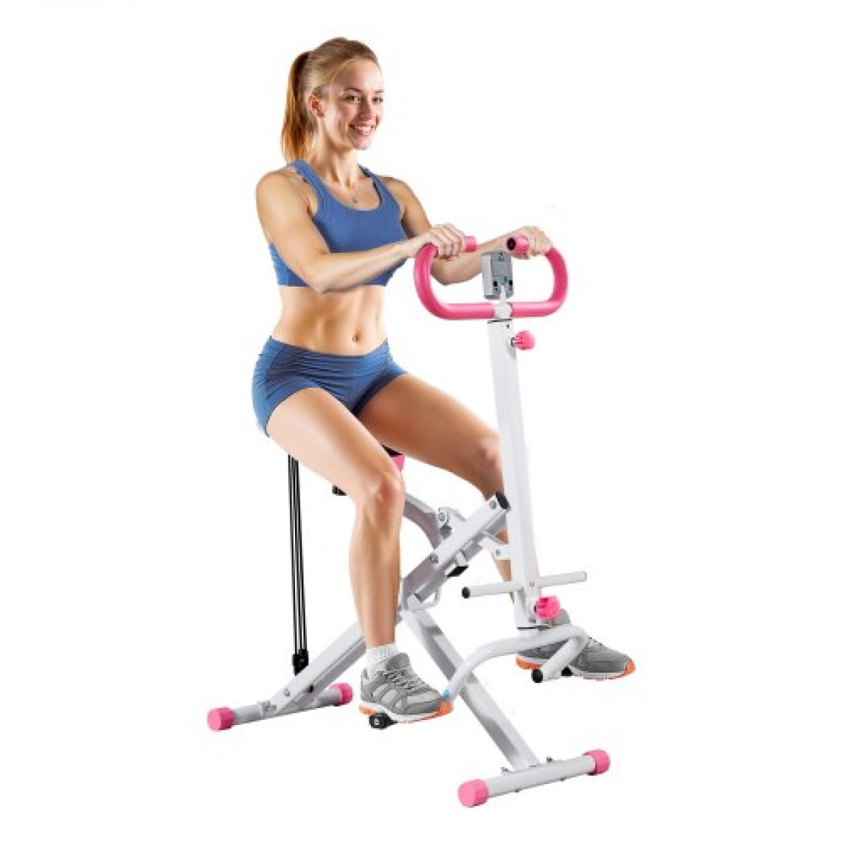 VEVOR Squat Machine, Deep Squat Rowing Machine για το σπίτι, Εύκολη ρύθμιση & αναδιπλούμενος εξοπλισμός γυμναστικής, Glute Trainer Machine με 3 ταινίες υψηλής αντοχής, Glutes & Leg Home Workout Machine, Λευκό