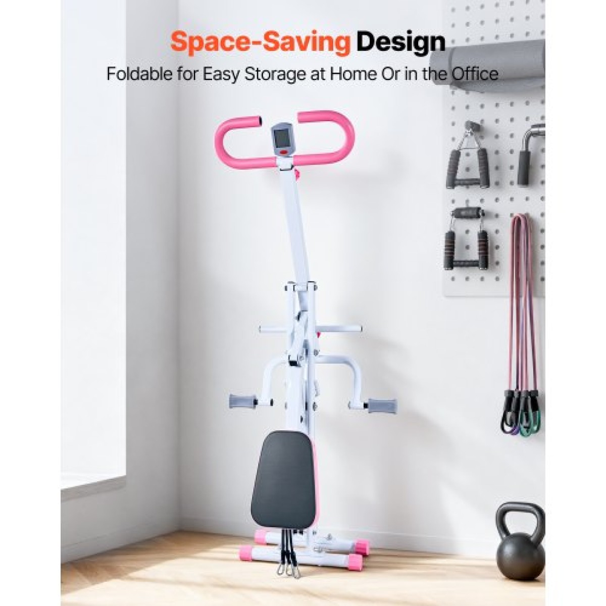 VEVOR Squat Machine, Deep Squat Rowing Machine για το σπίτι, Εύκολη ρύθμιση & αναδιπλούμενος εξοπλισμός γυμναστικής, Glute Trainer Machine με 3 ταινίες υψηλής αντοχής, Glutes & Leg Home Workout Machine, Λευκό