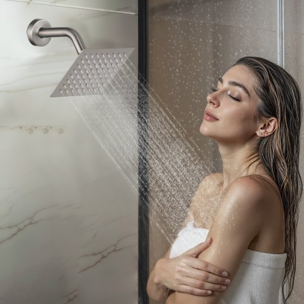 Σετ βρύσης ντους VEVOR, σύστημα ντους βροχής βάσης οροφής 254 mm με κεφαλή επιτοίχιας βάσης 152 mm και σπρέι χειρός 2 σε 1, περιστρεφόμενη 3-λειτουργία διπλής κεφαλής βροχής ορειχάλκινη βαλβίδα & κιτ επένδυσης, βουρτσισμένο νικέλιο