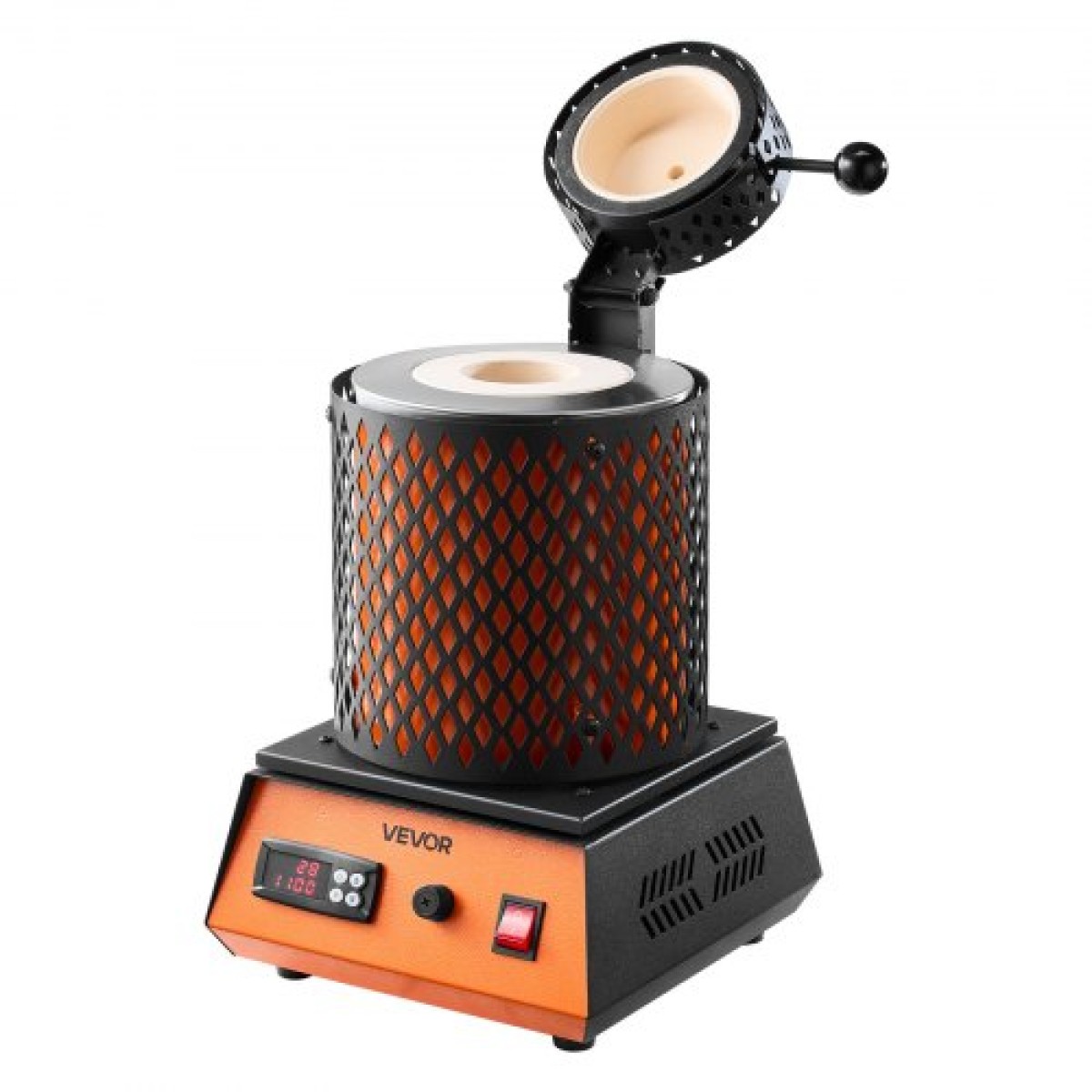 VEVOR Electric Melting Furnace, 1350W Electric Metting Furnace Kit, 2102℉/1150℃ Μηχανή τήξης μετάλλων με κεραμικό χωνευτήριο 3kg, κιτ τήξης χρυσού για κατασκευή κοσμημάτων, μεταλλικές ράβδοι, μεταλλικά εξαρτήματα