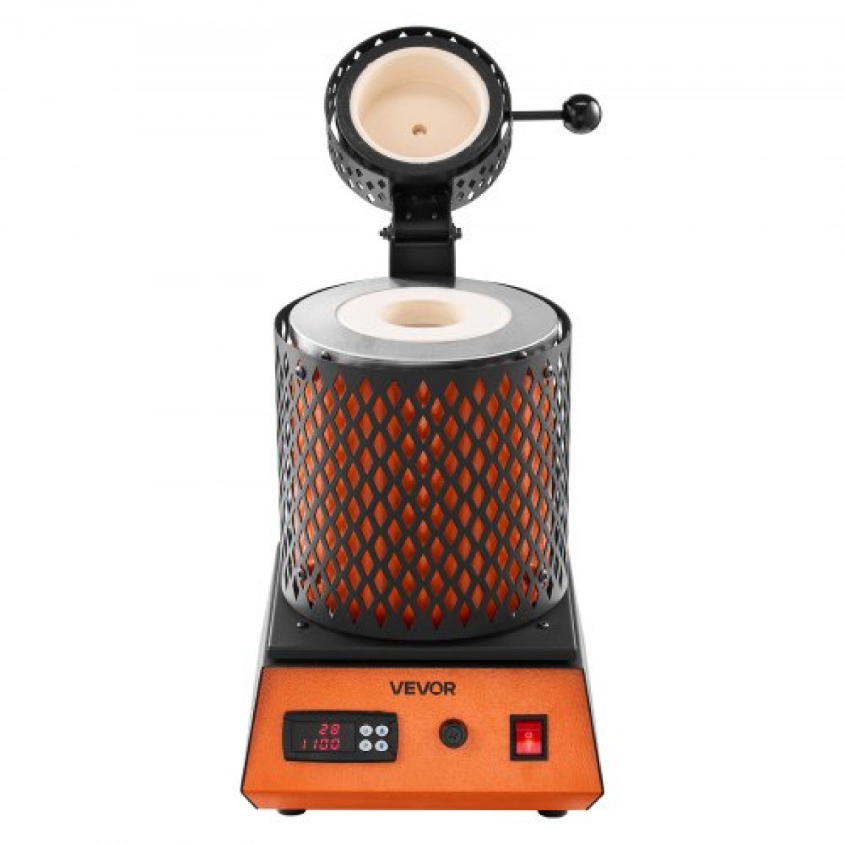 VEVOR Electric Melting Furnace, 1350W Electric Metting Furnace Kit, 2102℉/1150℃ Μηχανή τήξης μετάλλων με κεραμικό χωνευτήριο 3kg, κιτ τήξης χρυσού για κατασκευή κοσμημάτων, μεταλλικές ράβδοι, μεταλλικά εξαρτήματα