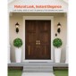 VEVOR Artificial Topiary Boxwood Trees with Ground Spike, 2 Set 686mm faux θάμνοι & θάμνοι σε γλάστρες, Fake Silk Tree Look Real for Decor Μπροστινή βεράντα Εσωτερική βεράντα Εσωτερική βεράντα Κήπος Μπαλκόνι Πίσω αυλή