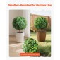 VEVOR Artificial Topiary Boxwood Trees with Ground Spike, 2 Set 686mm faux θάμνοι & θάμνοι σε γλάστρες, Fake Silk Tree Look Real for Decor Μπροστινή βεράντα Εσωτερική βεράντα Εσωτερική βεράντα Κήπος Μπαλκόνι Πίσω αυλή