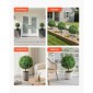 VEVOR Artificial Topiary Boxwood Trees with Ground Spike, 2 Set 686mm faux θάμνοι & θάμνοι σε γλάστρες, Fake Silk Tree Look Real for Decor Μπροστινή βεράντα Εσωτερική βεράντα Εσωτερική βεράντα Κήπος Μπαλκόνι Πίσω αυλή