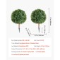 VEVOR Artificial Topiary Boxwood Trees with Ground Spike, 2 Set 686mm faux θάμνοι & θάμνοι σε γλάστρες, Fake Silk Tree Look Real for Decor Μπροστινή βεράντα Εσωτερική βεράντα Εσωτερική βεράντα Κήπος Μπαλκόνι Πίσω αυλή
