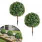 VEVOR Artificial Topiary Boxwood Trees with Ground Spike, 2 Set 686mm faux θάμνοι & θάμνοι σε γλάστρες, Fake Silk Tree Look Real for Decor Μπροστινή βεράντα Εσωτερική βεράντα Εσωτερική βεράντα Κήπος Μπαλκόνι Πίσω αυλή