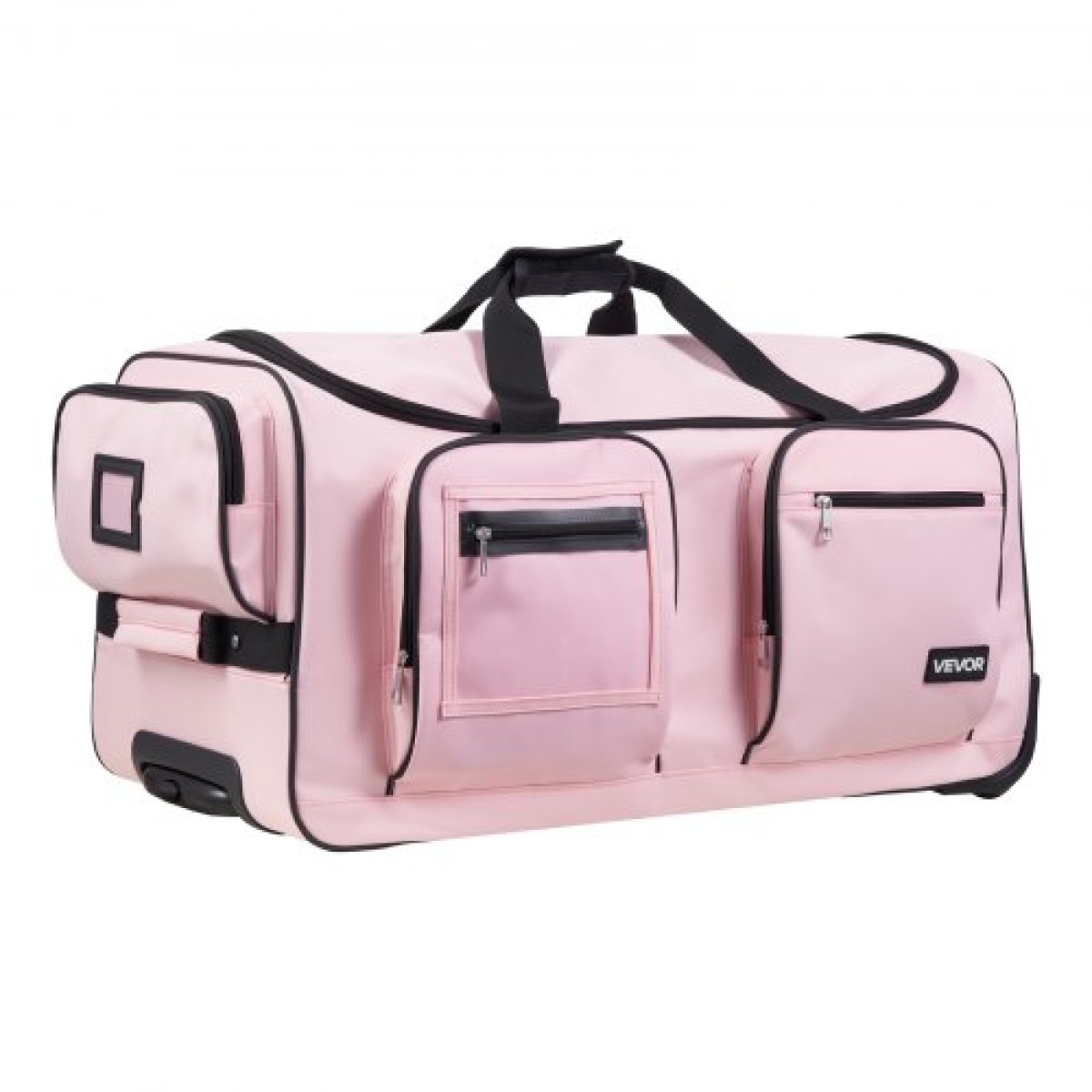 Τσάντα χορού VEVOR με ράφι ρούχων, 736,6 mm Rolling Dance Duffel, με ρόδες, θύρα USB, ράφι ρούχων με ρυθμιζόμενο ύψος, κουρτίνα προστασίας απορρήτου, Ιδανικό για ταξίδια και διαγωνισμούς, ματ ροζ
