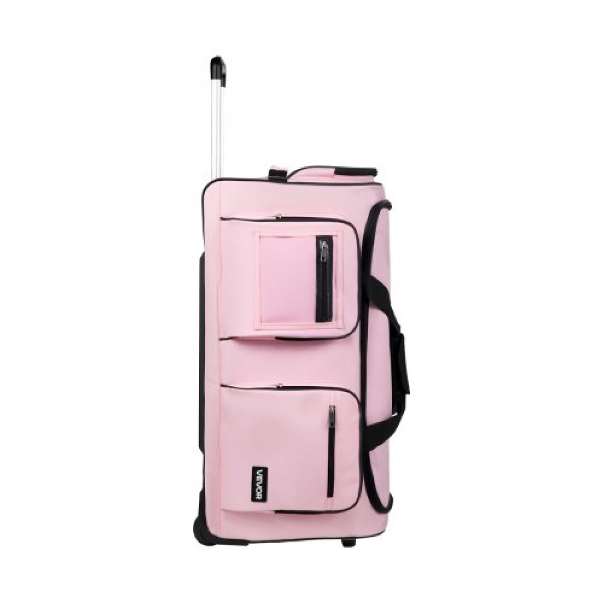 Τσάντα χορού VEVOR με ράφι ρούχων, 736,6 mm Rolling Dance Duffel, με ρόδες, θύρα USB, ράφι ρούχων με ρυθμιζόμενο ύψος, κουρτίνα προστασίας απορρήτου, Ιδανικό για ταξίδια και διαγωνισμούς, ματ ροζ