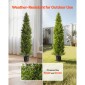 VEVOR Artificial Topiary Cedar Trees, 2 Set 1524mm Faux Pine Thumbs, Fake Silk Tree Look Real, Εύκολη συναρμολόγηση για διακόσμηση Μπροστινή βεράντα Εξωτερική βεράντα Κήπος Μπαλκόνι πίσω αυλή Εσωτερικό γραφείο