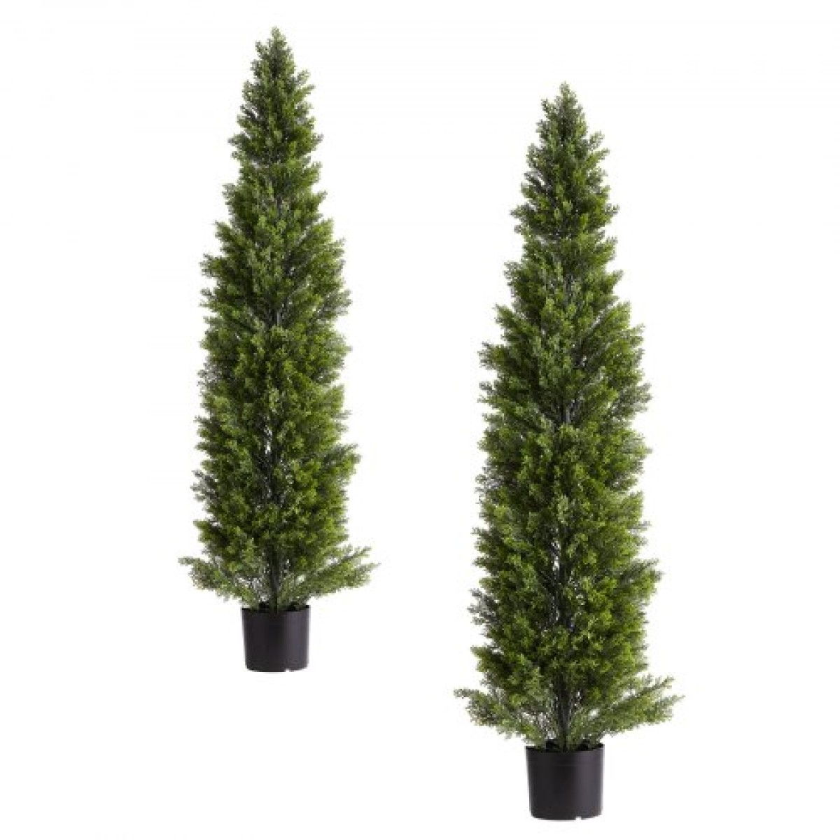 VEVOR Artificial Topiary Cedar Trees, 2 Set 1524mm Faux Pine Thumbs, Fake Silk Tree Look Real, Εύκολη συναρμολόγηση για διακόσμηση Μπροστινή βεράντα Εξωτερική βεράντα Κήπος Μπαλκόνι πίσω αυλή Εσωτερικό γραφείο