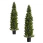 VEVOR Artificial Topiary Cedar Trees, 2 Set 1524mm Faux Pine Thumbs, Fake Silk Tree Look Real, Εύκολη συναρμολόγηση για διακόσμηση Μπροστινή βεράντα Εξωτερική βεράντα Κήπος Μπαλκόνι πίσω αυλή Εσωτερικό γραφείο