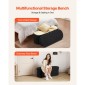 VEVOR Oval Storage Ottoman Πάγκος, Πτυσσόμενο Teddy Fleece End of Bed Bench, Πτυσσόμενο κρεβάτι με επένδυση Ottoman Chest με μεγάλο αποθηκευτικό χώρο, υποστηρίζει 660 lbs, για σαλόνι, υπνοδωμάτιο, είσοδος, μαύρο