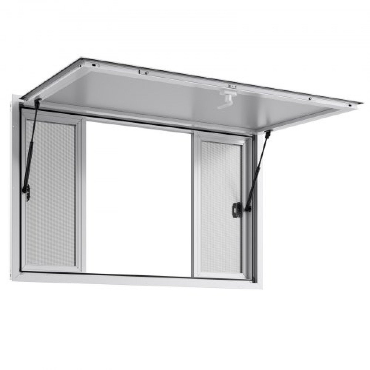 Παράθυρο παραχώρησης VEVOR 135x84 cm, Παράθυρο σέρβις από κράμα αλουμινίου για φορτηγό τροφίμων, παράθυρο σερβιρίσματος με βάση μέχρι 85 μοίρες με 4 συρόμενα παράθυρα, τέντα πόρτα και γάντζο έλξης, για ρυμουλκούμενα παραχώρησης