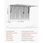 Παράθυρο παραχώρησης VEVOR 135x84 cm, Παράθυρο σέρβις από κράμα αλουμινίου για φορτηγό τροφίμων, παράθυρο σερβιρίσματος με βάση μέχρι 85 μοίρες με 4 συρόμενα παράθυρα, τέντα πόρτα και γάντζο έλξης, για ρυμουλκούμενα παραχώρησης