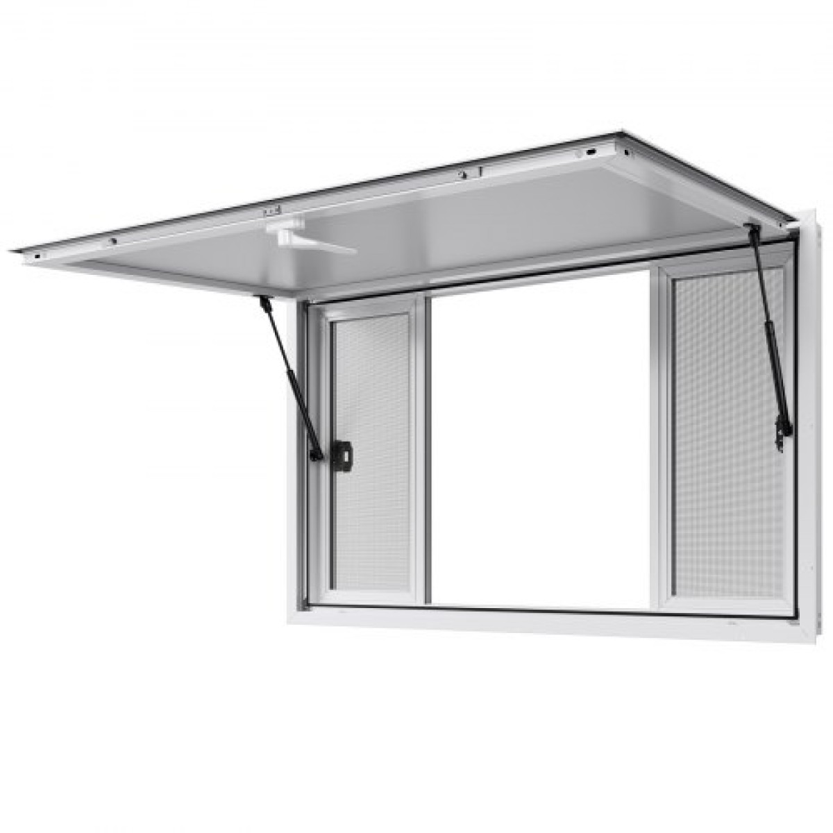 Παράθυρο παραχώρησης VEVOR 135x84 cm, Παράθυρο σέρβις από κράμα αλουμινίου για φορτηγό τροφίμων, παράθυρο σερβιρίσματος με βάση μέχρι 85 μοίρες με 4 συρόμενα παράθυρα, τέντα πόρτα και γάντζο έλξης, για ρυμουλκούμενα παραχώρησης