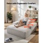 Καρέκλα VEVOR Chaise Lounge, 1380 mm Boneless Chaise Lounge Indoor, Μοντέρνα επικαλυμμένη υπερμεγέθη καρέκλα ανάγνωσης με μαξιλάρια & μπράτσα, καναπές, Βαθύς καναπές, καθιστικό για σαλόνι, υπνοδωμάτιο, μπεζ