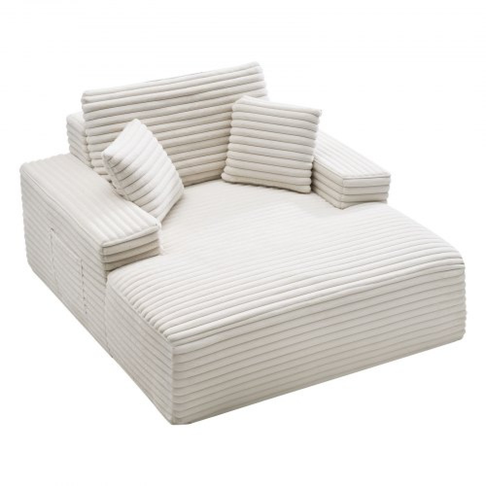 Καρέκλα VEVOR Chaise Lounge, 1380 mm Boneless Chaise Lounge Indoor, Μοντέρνα επικαλυμμένη υπερμεγέθη καρέκλα ανάγνωσης με μαξιλάρια & μπράτσα, καναπές, Βαθύς καναπές, καθιστικό για σαλόνι, υπνοδωμάτιο, μπεζ
