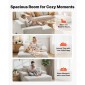 Καρέκλα VEVOR Chaise Lounge, 1380 mm Boneless Chaise Lounge Indoor, Μοντέρνα επικαλυμμένη υπερμεγέθη καρέκλα ανάγνωσης με μαξιλάρια & μπράτσα, καναπές, Βαθύς καναπές, καθιστικό για σαλόνι, υπνοδωμάτιο, μπεζ