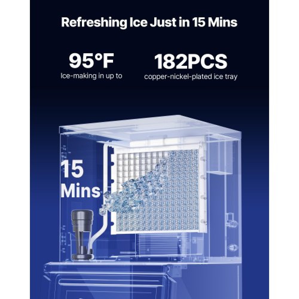 VEVOR Commercial Ice Maker Machine - Head, 250 kg/Day Stainless Steel Ice Machine with Scheduled Ice-Making, Self-Cleaning, Adjustable Thickness, Ideal for Restaurant Bar Cafe Hotel - Head Only