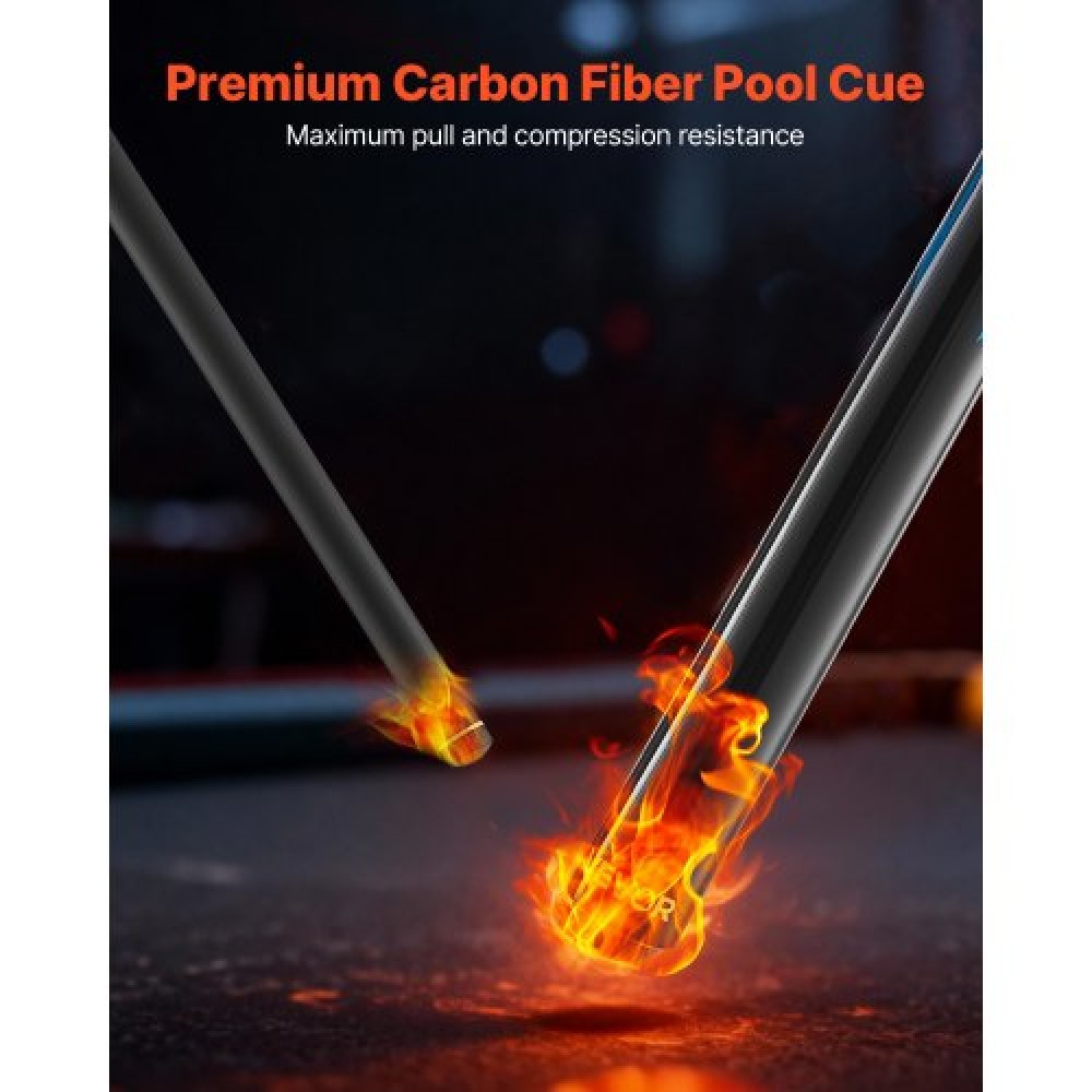 VEVOR Pool Cue, 1 Piece Jump Break Cue, 1473.2mm & 554g Break Cues Pool Stick, Breaks Stick with Carbon Fiber Shaft & Maple Cues Butt, Heavy Hitter Breaks Jump Billiard Cue for Adult, Home, Office