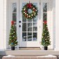 VEVOR Artificial Topiary Cedar Trees, 2 Set 1219mm Faux Pine Thumbs, Fake Silk Tree Look Real, Εύκολη συναρμολόγηση για διακόσμηση Μπροστινή βεράντα Εξωτερική βεράντα Κήπος Μπαλκόνι πίσω αυλή Εσωτερικό γραφείο