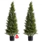 VEVOR Artificial Topiary Cedar Trees, 2 Set 1219mm Faux Pine Thumbs, Fake Silk Tree Look Real, Εύκολη συναρμολόγηση για διακόσμηση Μπροστινή βεράντα Εξωτερική βεράντα Κήπος Μπαλκόνι πίσω αυλή Εσωτερικό γραφείο