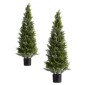 VEVOR Artificial Topiary Cedar Trees, 2 Set 1219mm Faux Pine Thumbs, Fake Silk Tree Look Real, Εύκολη συναρμολόγηση για διακόσμηση Μπροστινή βεράντα Εξωτερική βεράντα Κήπος Μπαλκόνι πίσω αυλή Εσωτερικό γραφείο
