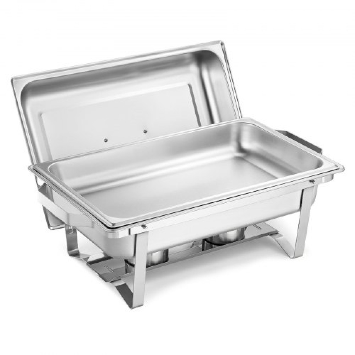 VEVOR Rectangle Chafing Dish, 9,91L 6 Pack Stainless Steel Dish, Food Warmer Chafer Complete σετ με κούφια λαβή, 3 λαβίδες φαγητού, καπάκι, θήκη καυσίμου, πιάτα τσαγιού για πάρτι γάμου
