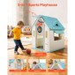 VEVOR Outdoor Playhouse, 5-σε-1 Cottage Play House με προσποίηση, μπάσκετ, βελάκια, ποδόσφαιρο, ριχτάρι, παράθυρο & βολική πόρτα, σετ διαφανειών για νήπια για ηλικία 2+, λείες άκρες, πλαστικό πολυπροπυλενίου