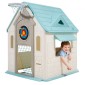 VEVOR Outdoor Playhouse, 5-σε-1 Cottage Play House με προσποίηση, μπάσκετ, βελάκια, ποδόσφαιρο, ριχτάρι, παράθυρο & βολική πόρτα, σετ διαφανειών για νήπια για ηλικία 2+, λείες άκρες, πλαστικό πολυπροπυλενίου