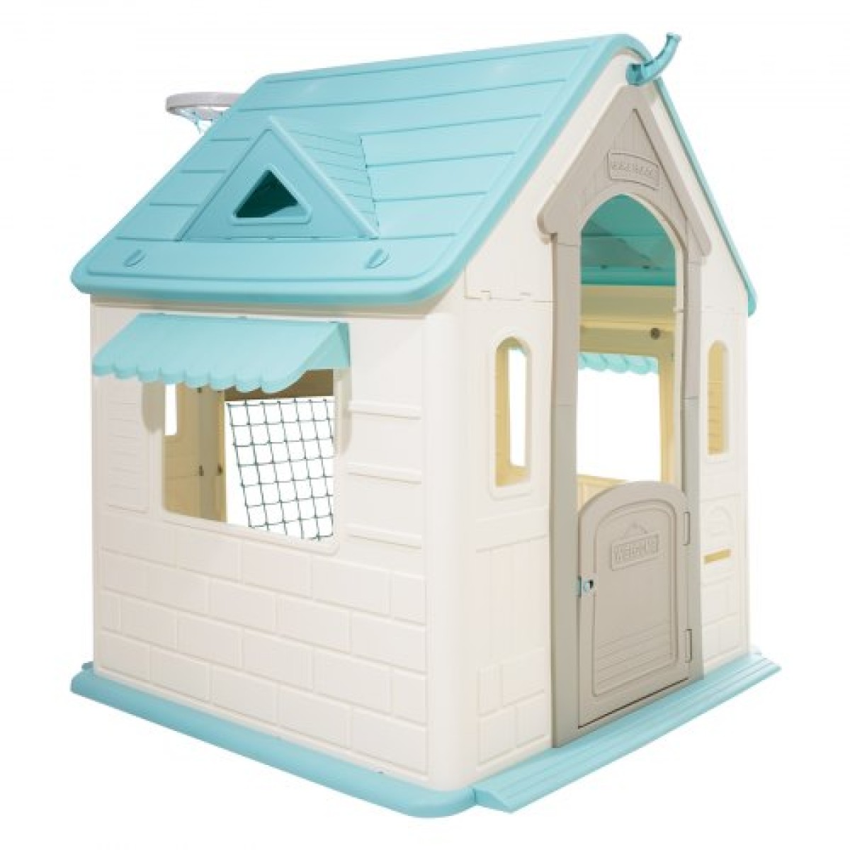 VEVOR Outdoor Playhouse, 5-σε-1 Cottage Play House με προσποίηση, μπάσκετ, βελάκια, ποδόσφαιρο, ριχτάρι, παράθυρο & βολική πόρτα, σετ διαφανειών για νήπια για ηλικία 2+, λείες άκρες, πλαστικό πολυπροπυλενίου