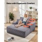 Καρέκλα VEVOR Chaise Lounge, 1240 mm Boneless Chaise Lounge Indoor, Μοντέρνα επικαλυμμένη υπερμεγέθη πολυθρόνα ανάγνωσης με μαξιλάρια και μπράτσα, καναπές καναπέ, βαθιά καθίσματα για σαλόνι, υπνοδωμάτιο, μπαλκόνι