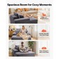 Καρέκλα VEVOR Chaise Lounge, 1240 mm Boneless Chaise Lounge Indoor, Μοντέρνα επικαλυμμένη υπερμεγέθη πολυθρόνα ανάγνωσης με μαξιλάρια και μπράτσα, καναπές καναπέ, βαθιά καθίσματα για σαλόνι, υπνοδωμάτιο, μπαλκόνι