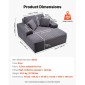 Καρέκλα VEVOR Chaise Lounge, 1240 mm Boneless Chaise Lounge Indoor, Μοντέρνα επικαλυμμένη υπερμεγέθη πολυθρόνα ανάγνωσης με μαξιλάρια και μπράτσα, καναπές καναπέ, βαθιά καθίσματα για σαλόνι, υπνοδωμάτιο, μπαλκόνι