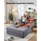 Καρέκλα VEVOR Chaise Lounge, 1115 mm Boneless Modular Chaise Lounge Indoor, Υπερμεγέθη κοτλέ πολυθρόνα ανάγνωσης με μαξιλάρια και μπράτσα, Βαθιά θέση καναπέ-κρεβάτι ύπνου για σαλόνι, υπνοδωμάτιο, γκρι
