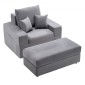 Καρέκλα VEVOR Chaise Lounge, 1115 mm Boneless Modular Chaise Lounge Indoor, Υπερμεγέθη κοτλέ πολυθρόνα ανάγνωσης με μαξιλάρια και μπράτσα, Βαθιά θέση καναπέ-κρεβάτι ύπνου για σαλόνι, υπνοδωμάτιο, γκρι