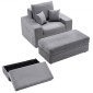 Καρέκλα VEVOR Chaise Lounge, 1115 mm Boneless Modular Chaise Lounge Indoor, Υπερμεγέθη κοτλέ πολυθρόνα ανάγνωσης με μαξιλάρια και μπράτσα, Βαθιά θέση καναπέ-κρεβάτι ύπνου για σαλόνι, υπνοδωμάτιο, γκρι