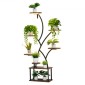 Βάση φυτών VEVOR Indoor with Grow Lights, Φωτιζόμενο ράφι φυτών 8 επιπέδων ύψους 157,5 cm, μεταλλική γωνιακή βάση για φυτά, 3 χρονοδιακόπτη & 10 φωτεινότητα, σχάρα προβολής λουλουδιών σε σχήμα δέντρου για διακόσμηση μπαλκονιού σαλονιού