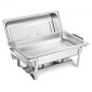 VEVOR Rectangle Chafing Dish, 9 Qt 4 Pack από ανοξείδωτο ατσάλι, Πλήρες σετ Chafer Warmer με κούφια λαβή, 2 λαβίδες φαγητού, καπάκι, θήκη για κάνιστρο, πιάτα τσαγιού για πάρτι γάμου