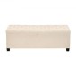 VEVOR Storage Ottoman Πάγκος, Κουμπωτό άκρο πάγκου κρεβατιού με πλαϊνές τσάντες, αναποδογυρισμένο ντουλάπι αποθήκευσης με μεταλλικό σκελετό, λινό κρεβάτι οθωμανικό για σαλόνι, υπνοδωμάτιο, είσοδος, γραφείο, μπεζ