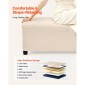 VEVOR Storage Ottoman Πάγκος, Κουμπωτό άκρο πάγκου κρεβατιού με πλαϊνές τσάντες, αναποδογυρισμένο ντουλάπι αποθήκευσης με μεταλλικό σκελετό, λινό κρεβάτι οθωμανικό για σαλόνι, υπνοδωμάτιο, είσοδος, γραφείο, μπεζ