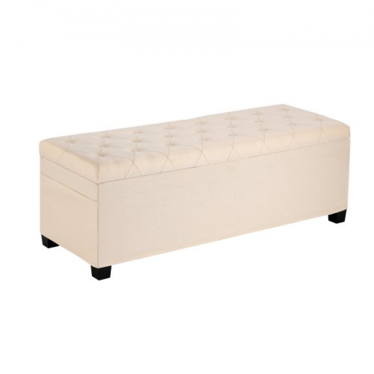 VEVOR Storage Ottoman Πάγκος, Κουμπωτό άκρο πάγκου κρεβατιού με πλαϊνές τσάντες, αναποδογυρισμένο ντουλάπι αποθήκευσης με μεταλλικό σκελετό, λινό κρεβάτι οθωμανικό για σαλόνι, υπνοδωμάτιο, είσοδος, γραφείο, μπεζ