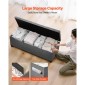VEVOR Storage Ottoman Πάγκος, Κουμπωτό άκρο πάγκου κρεβατιού με πλαϊνές τσάντες, αναποδογυρισμένο ντουλάπι αποθήκευσης με μεταλλικό σκελετό, λινό κρεβάτι οθωμανικό για σαλόνι, υπνοδωμάτιο, είσοδος, γραφείο, γκρι
