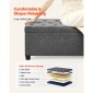 VEVOR Storage Ottoman Πάγκος, Κουμπωτό άκρο πάγκου κρεβατιού με πλαϊνές τσάντες, αναποδογυρισμένο ντουλάπι αποθήκευσης με μεταλλικό σκελετό, λινό κρεβάτι οθωμανικό για σαλόνι, υπνοδωμάτιο, είσοδος, γραφείο, γκρι