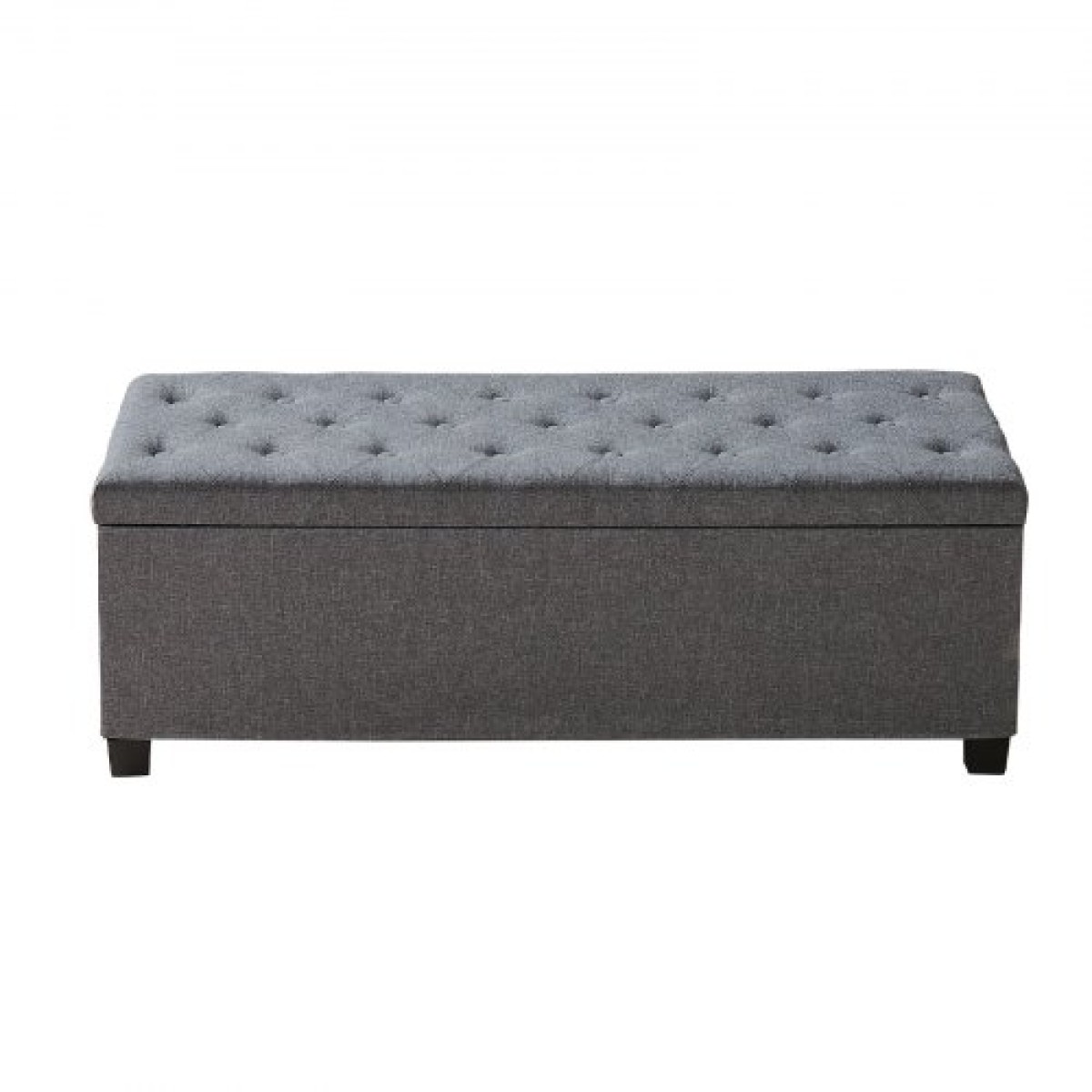 VEVOR Storage Ottoman Πάγκος, Κουμπωτό άκρο πάγκου κρεβατιού με πλαϊνές τσάντες, αναποδογυρισμένο ντουλάπι αποθήκευσης με μεταλλικό σκελετό, λινό κρεβάτι οθωμανικό για σαλόνι, υπνοδωμάτιο, είσοδος, γραφείο, γκρι